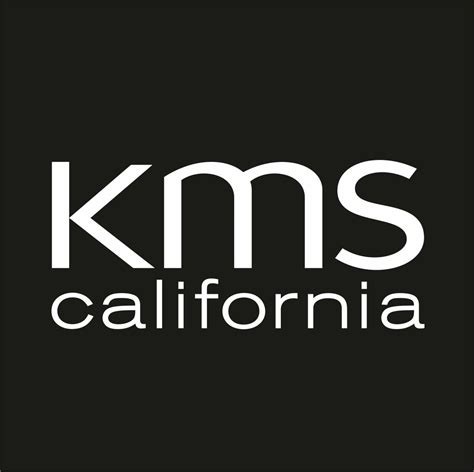 The KMS California brand logo features modern, bold typography with the letters 'KMS' in uppercase, followed by 'California' in smaller, sleek lettering